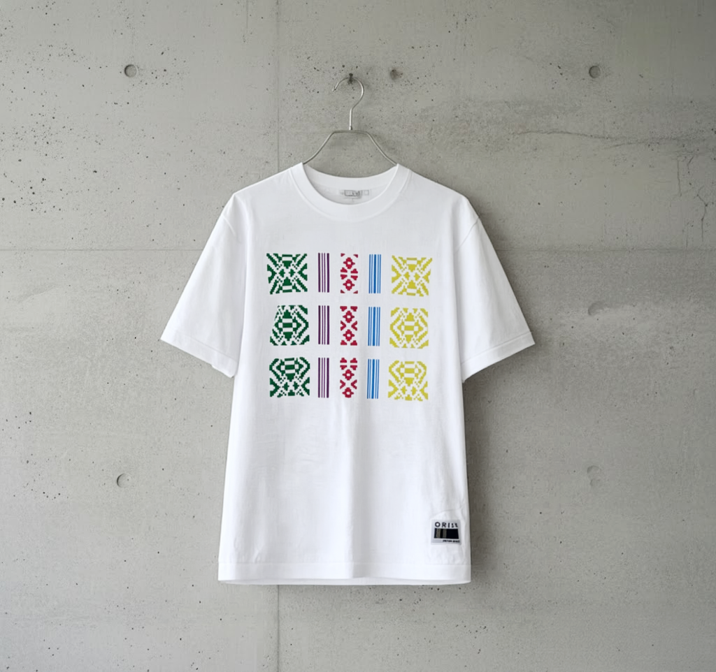 ORISM × 久米繊維工業　日本製 献上柄T-SHIRTS　（白・カラー）